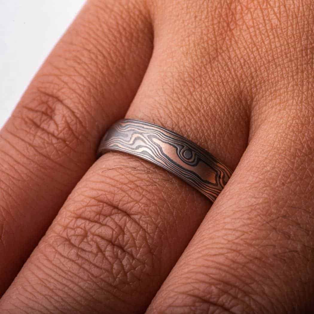 Timber Woodgrain Finely Mokume Ring - Image 5