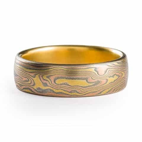 all gold mokume gane ring made custom