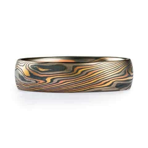 Mokume Gane Band in Colorful Gold Pallette - Image 3