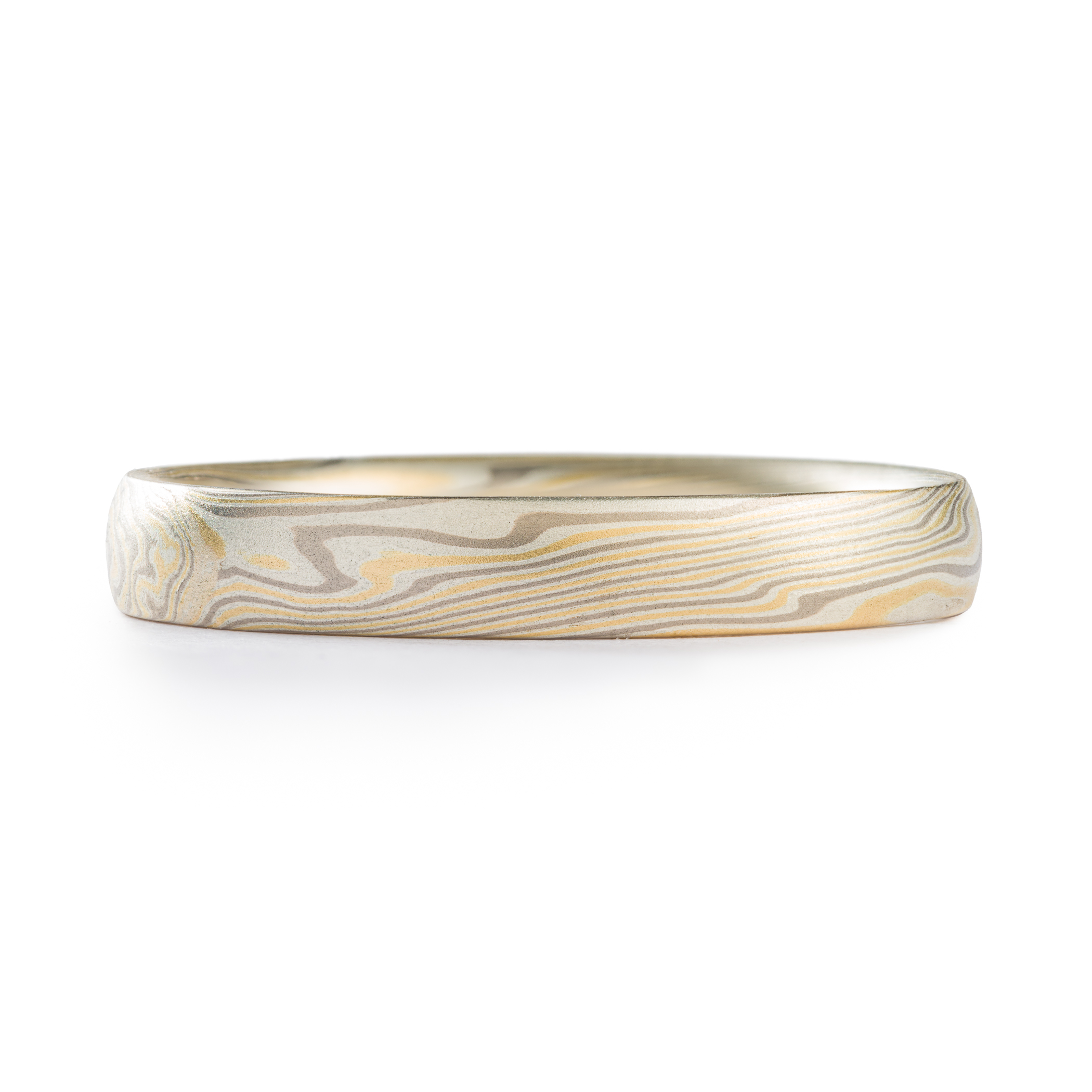 mokume gane mens ring or womens ring in precious metal