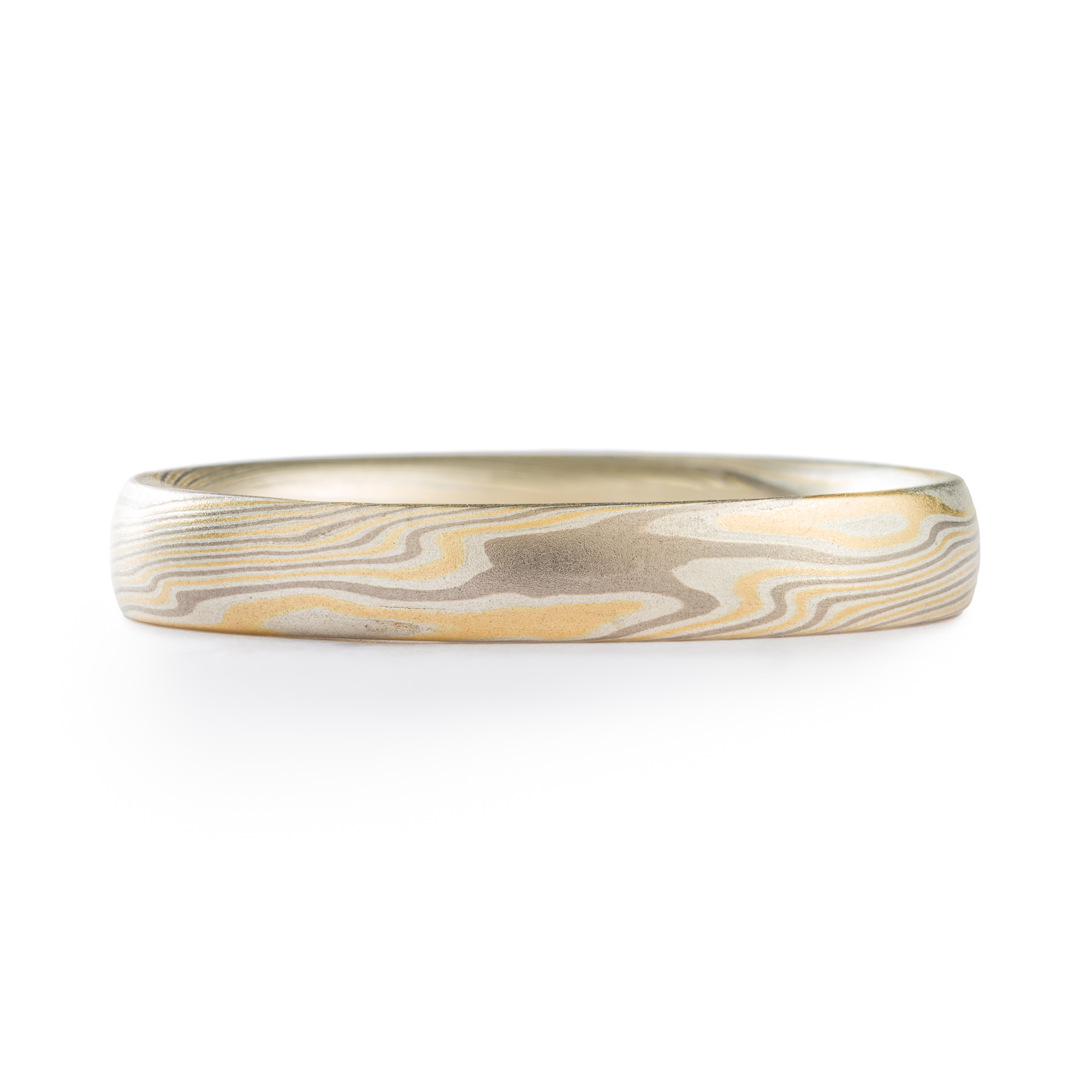 mokume gane mens ring or womens ring in precious metal