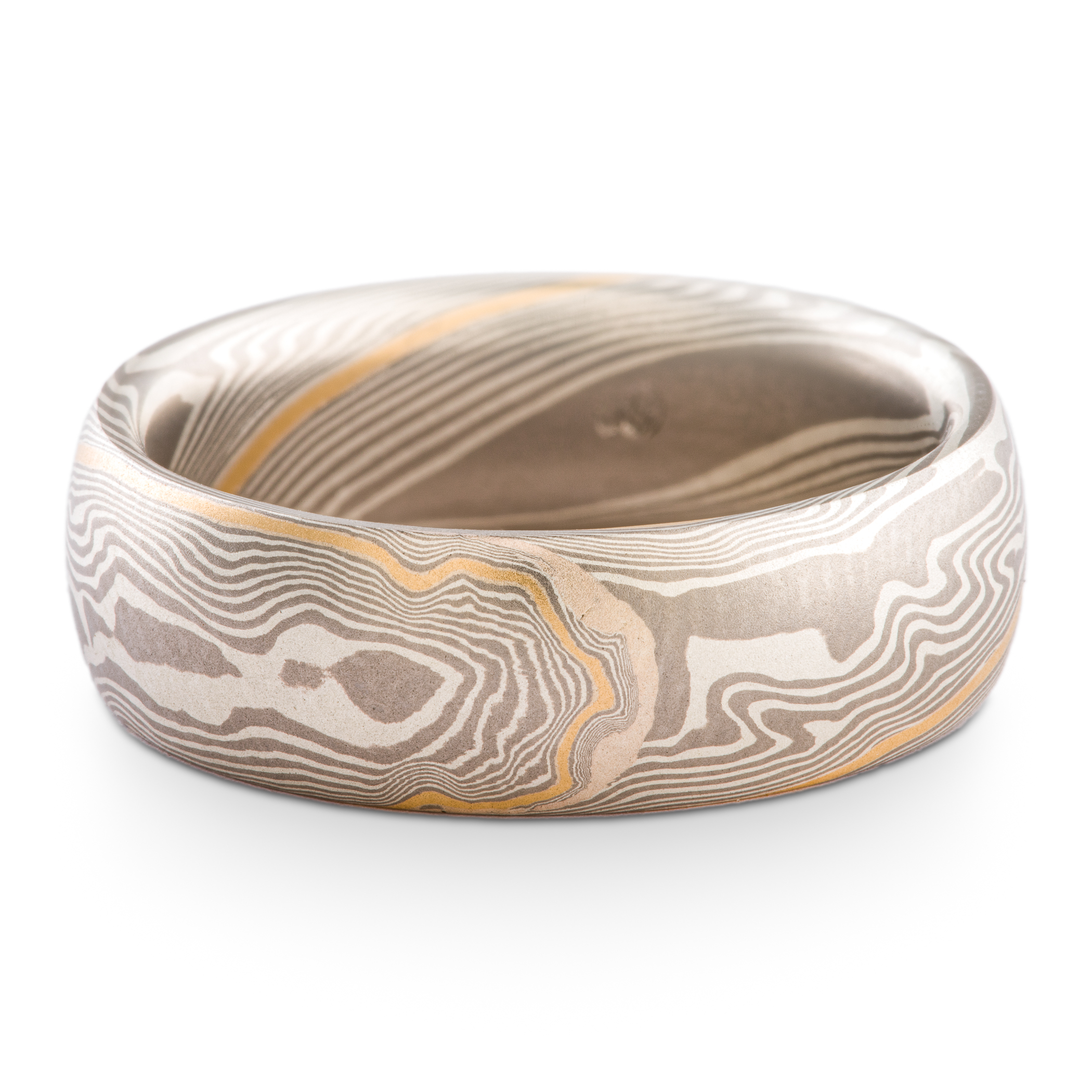 Elegant Yellow Gold Stratum Ring or Wedding Band - Image 3