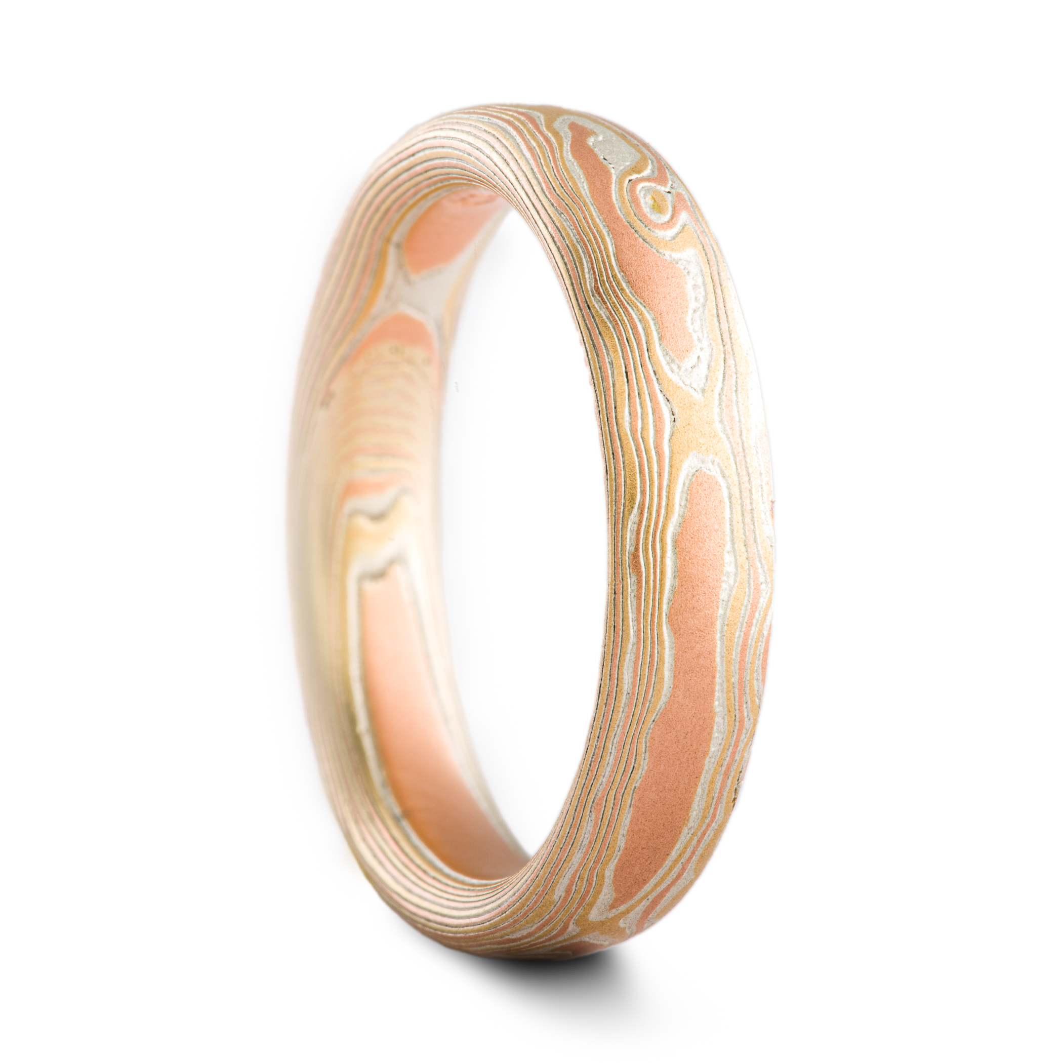 Warm Daylight Mokume Wedding Band - Image 4