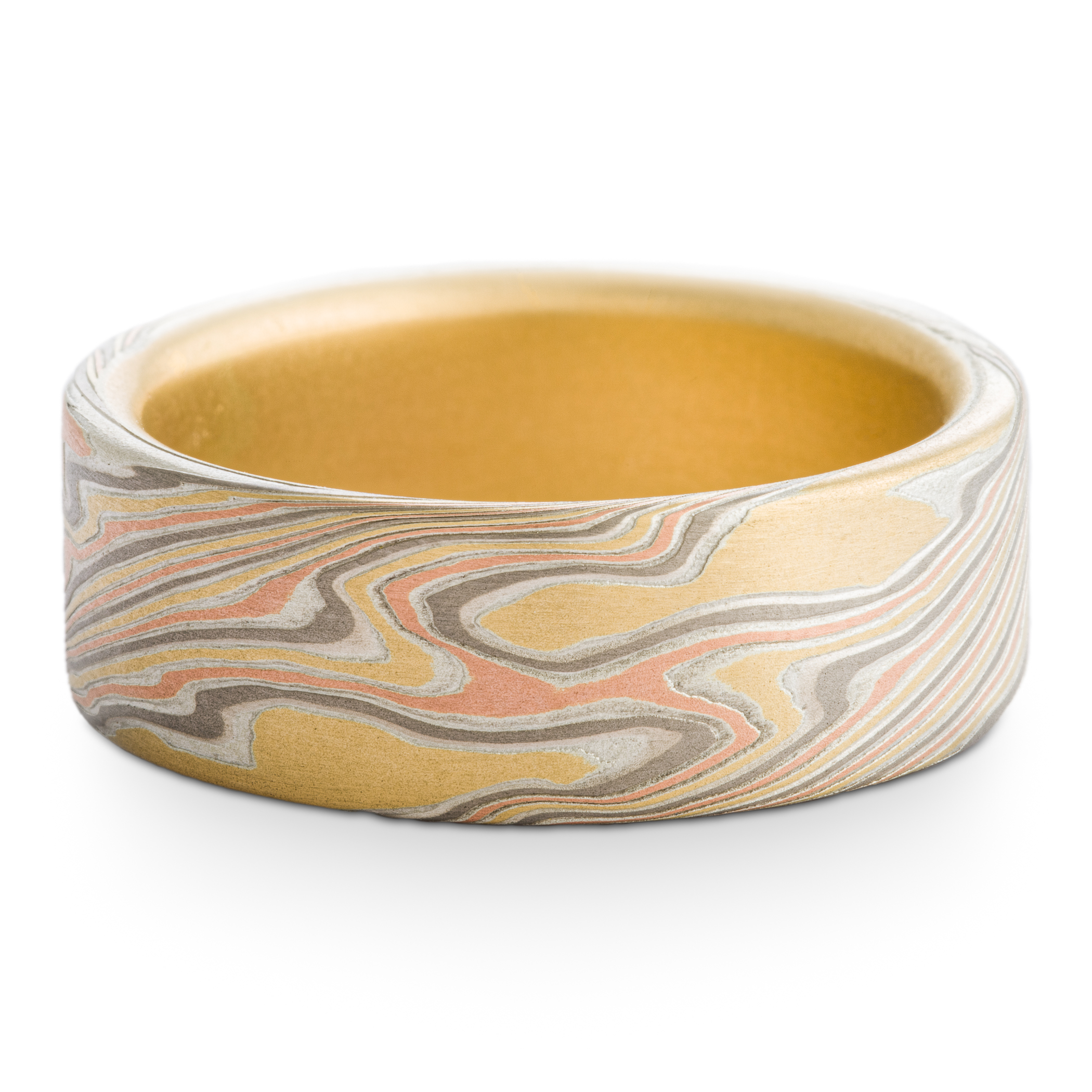 Sophisticated Mokume Band Twist Pattern