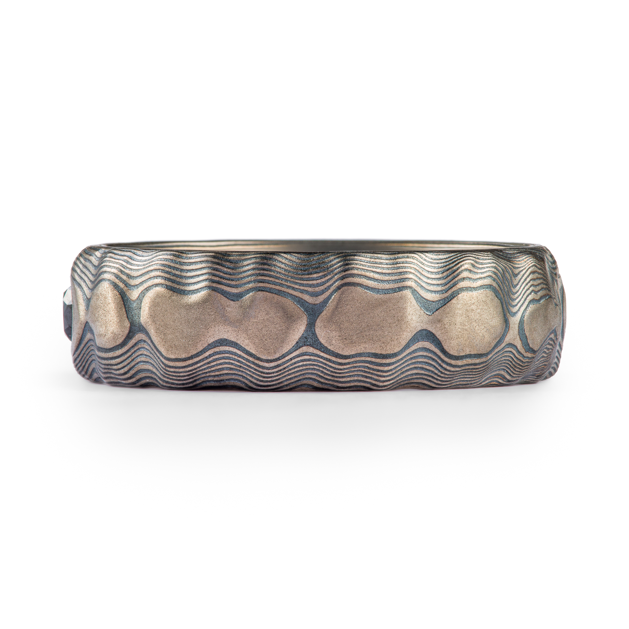 Black Diamond Mokume Guri Bori Ring - Image 3