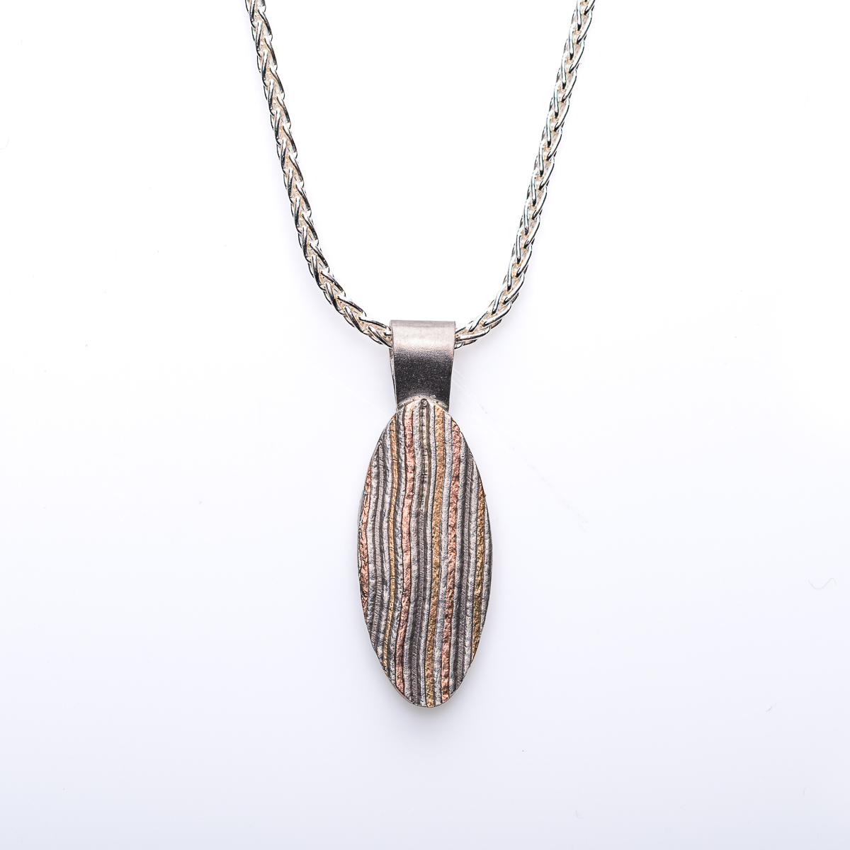 Mokume Gane Stripe Pendant